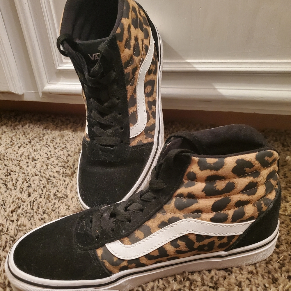 Leopard High Top Vans Size 6